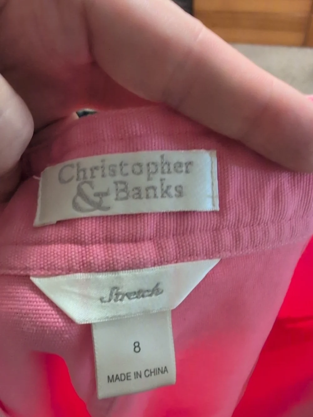Christopher & Banks Pink Cotton Stretch Skirt Size 8